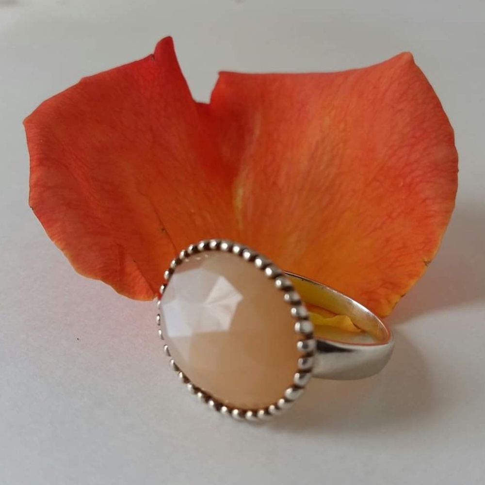 Peach Moonstone Ring Gem